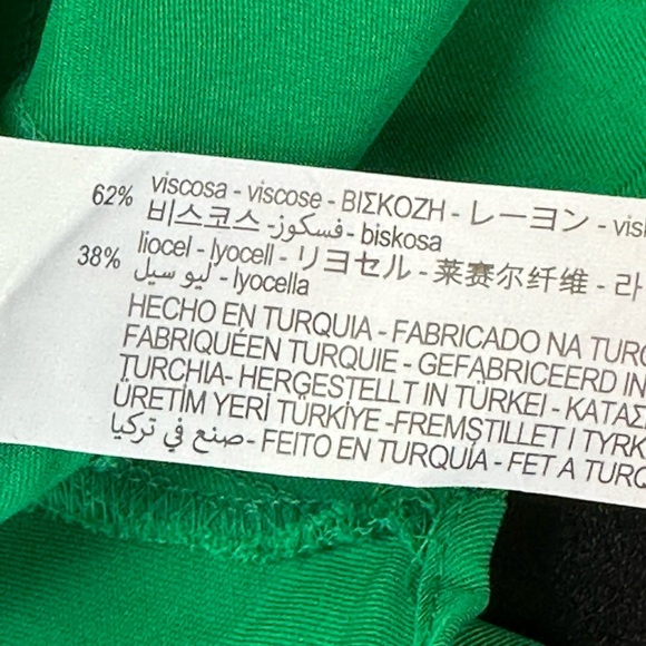 Zara Emerald Green V Neck Tie Sleeves Fluid Blouse Top Medium 4437 054 - Picture 11 of 16